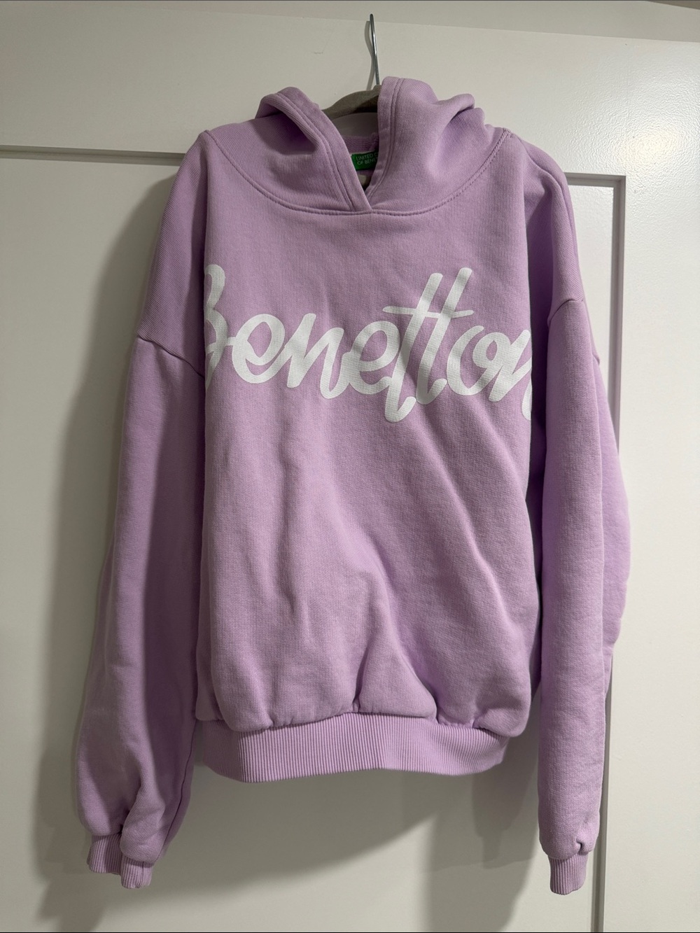 United Colors Of Benetton Lavender Script Hoodie Sweater